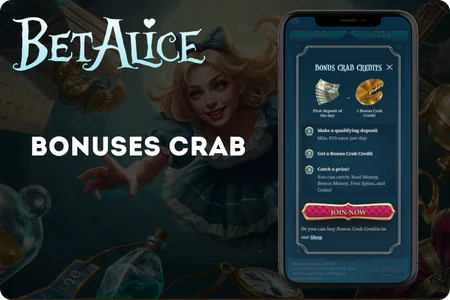 Bonuses CRAB BetAlice